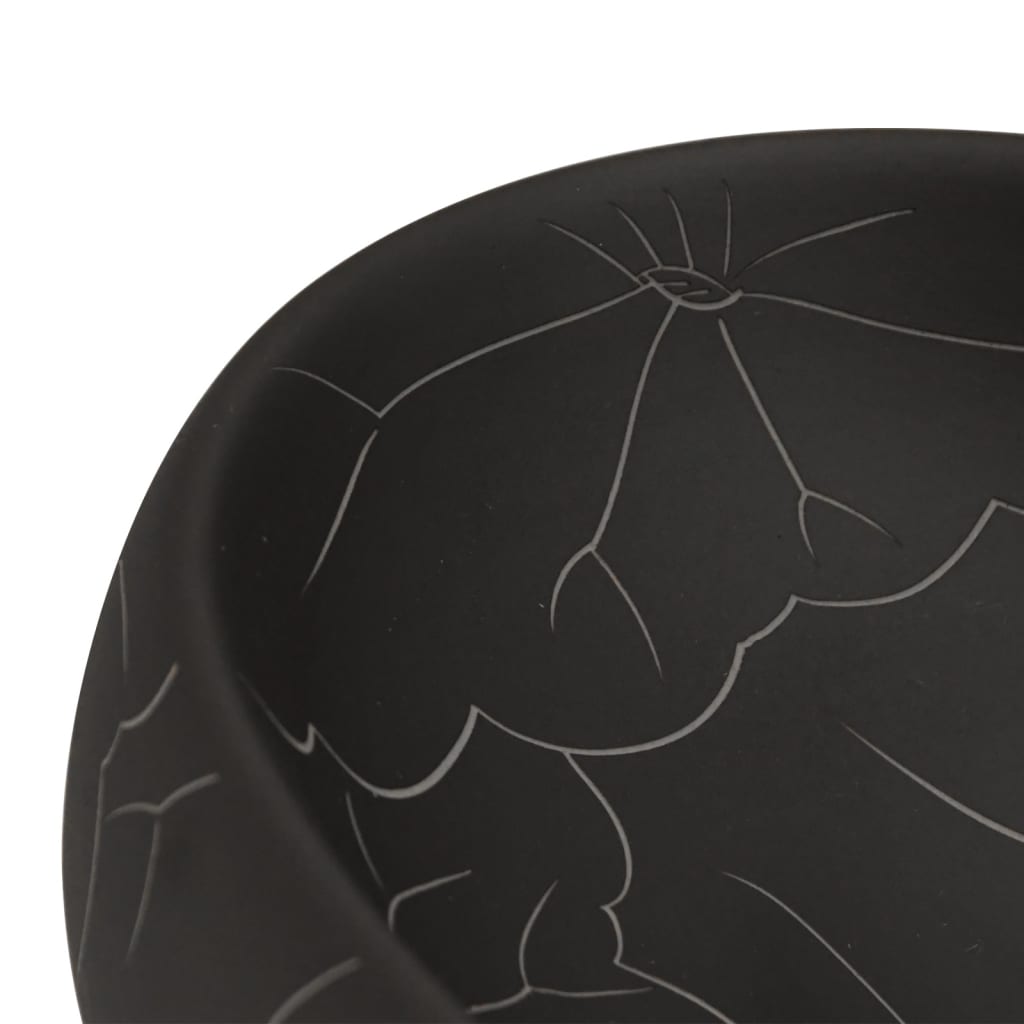 Countertop Basin Black Oval 59x40x15 cm Ceramic - Bend