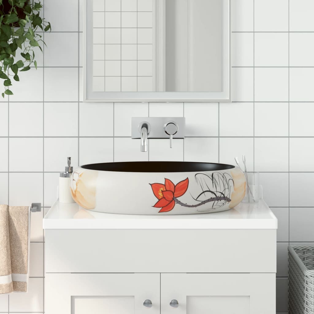 Countertop Basin Multicolour Oval 59x40x15 cm Ceramic - Bend