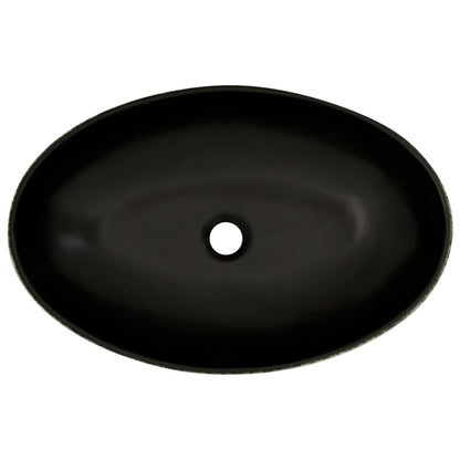 Countertop Basin Black and Blue Oval 56.5x36.5x13.5 cm Ceramic - Bend