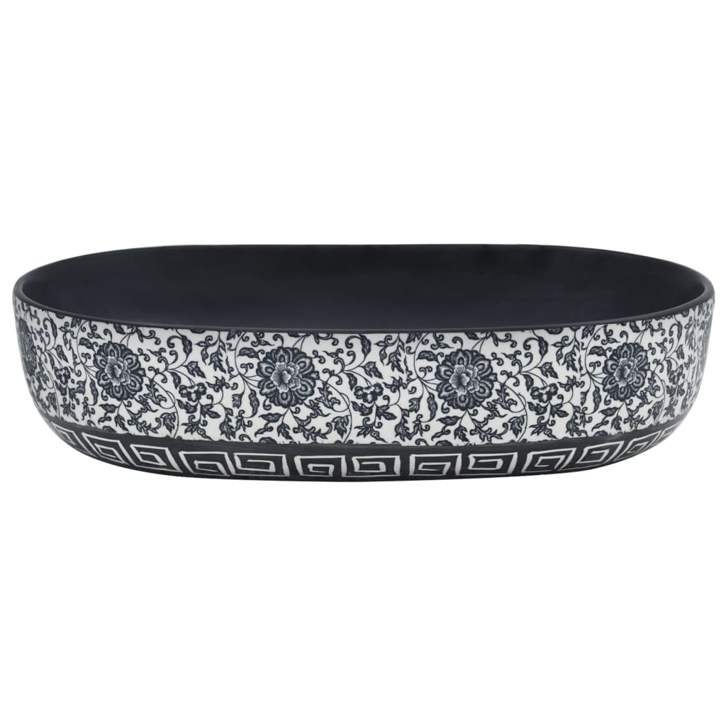 Countertop Basin Black and Blue Oval 59x40x14 cm Ceramic - Bend