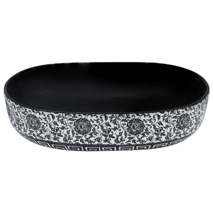 Countertop Basin Black and Blue Oval 59x40x14 cm Ceramic - Bend