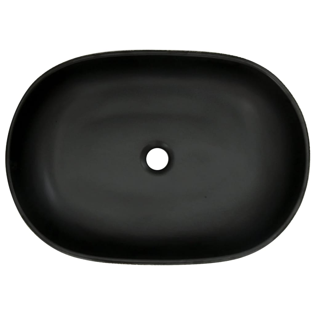 Countertop Basin Black and Blue Oval 59x40x14 cm Ceramic - Bend