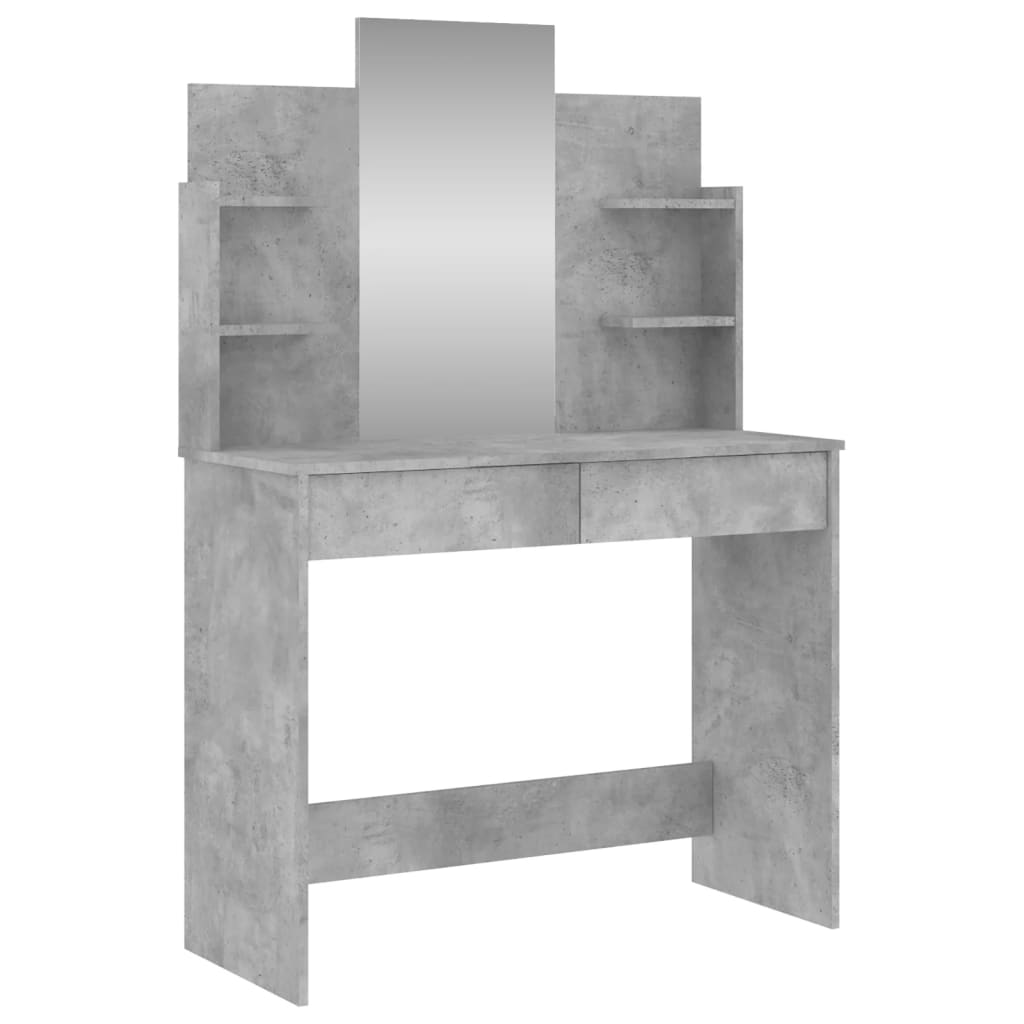 Dressing Table with Mirror Concrete Grey 96x39x142 cm - Bend