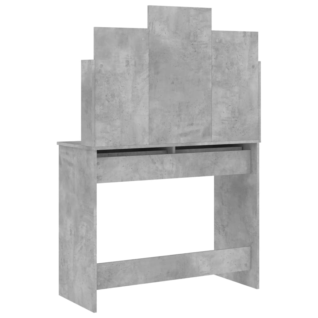 Dressing Table with Mirror Concrete Grey 96x39x142 cm - Bend