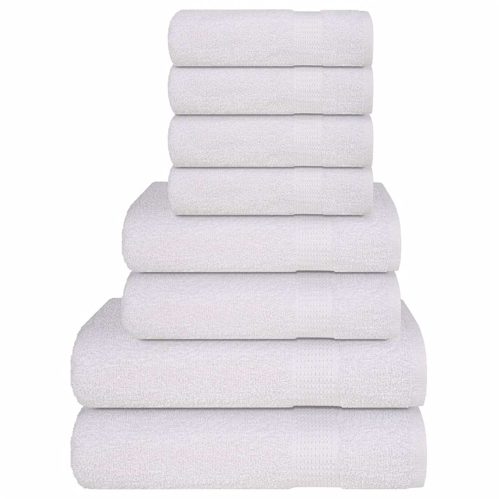 8 Piece Towel Set White 360 gsm 100% Cotton - Bend