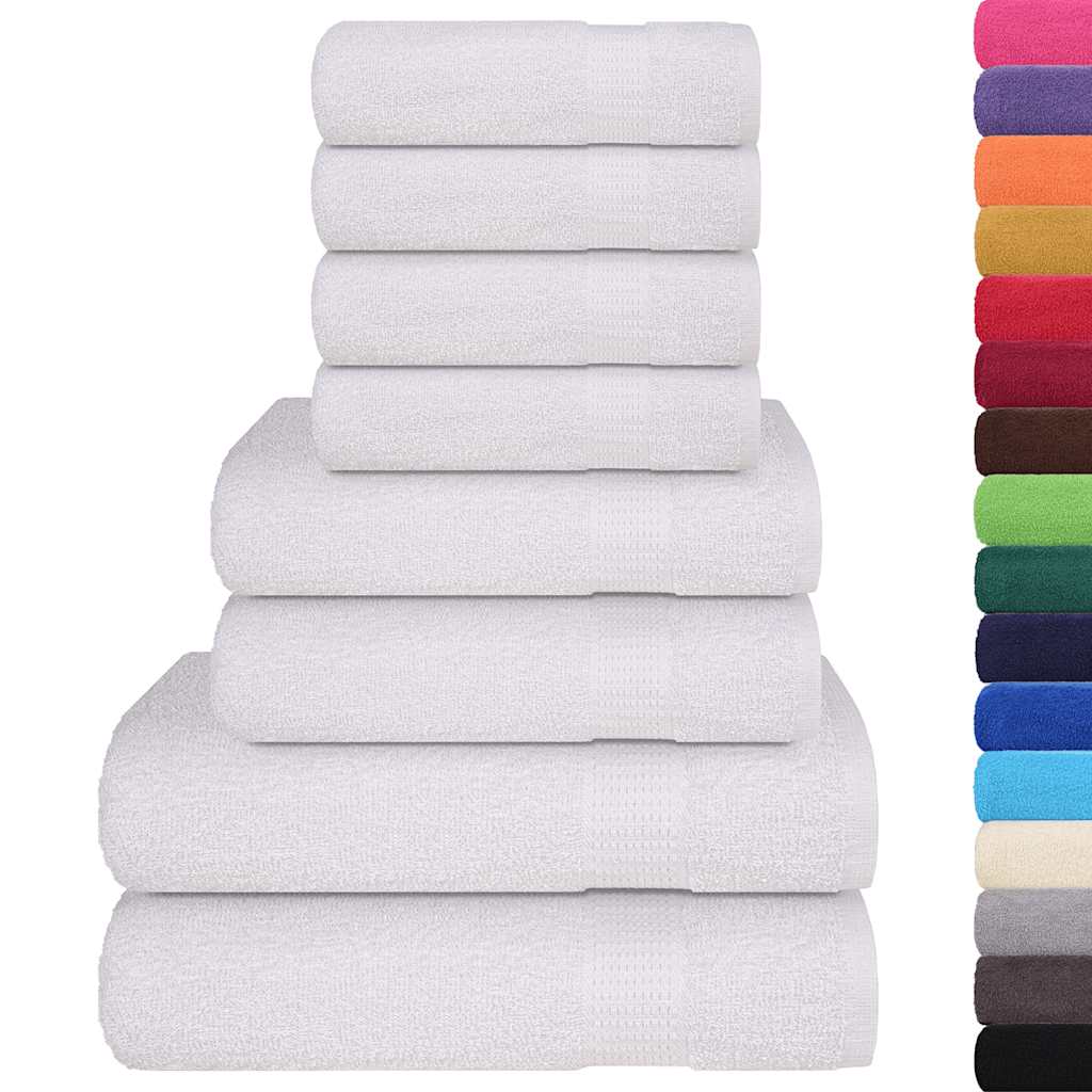 8 Piece Towel Set White 360 gsm 100% Cotton - Bend