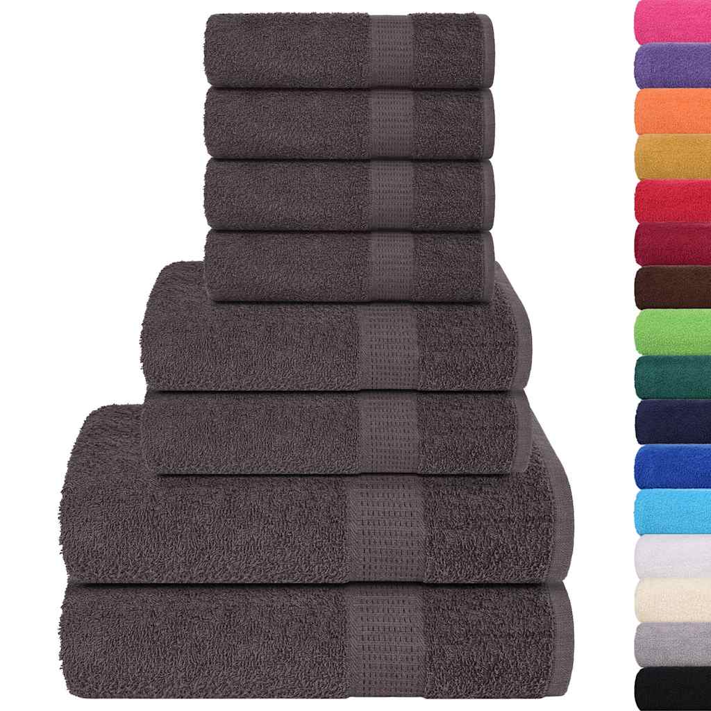 8 Piece Towel Set Anthracite 360 gsm 100% Cotton - Bend