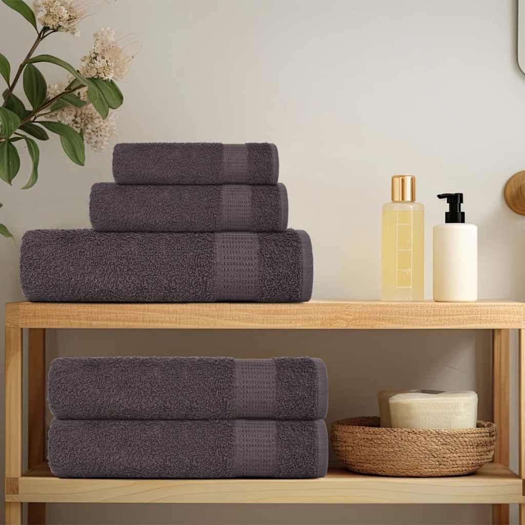 8 Piece Towel Set Anthracite 360 gsm 100% Cotton - Bend