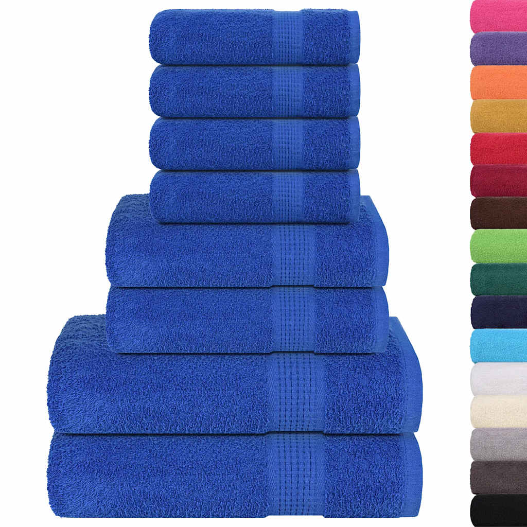 8 Piece Towel Set Blue 360 gsm 100% Cotton - Bend