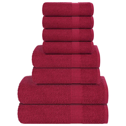 8 Piece Towel Set Bordeaux 360 gsm 100% Cotton - Bend