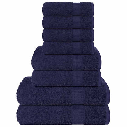 8 Piece Towel Set Navy Blue 360 gsm 100% Cotton - Bend