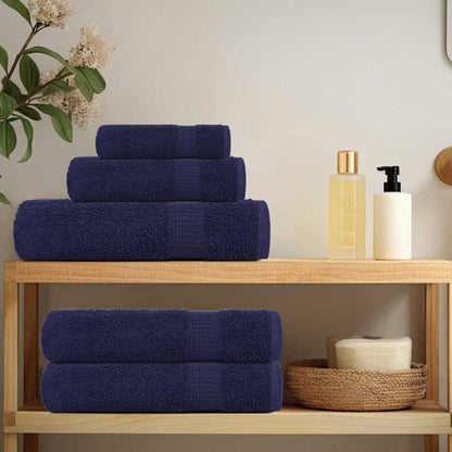 8 Piece Towel Set Navy Blue 360 gsm 100% Cotton - Bend