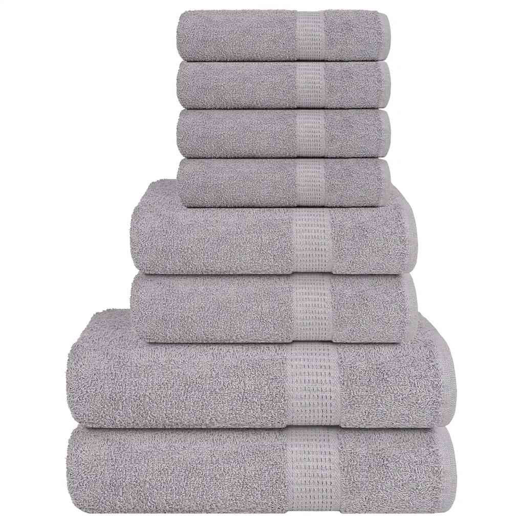 8 Piece Towel Set Grey 360 gsm 100% Cotton - Bend