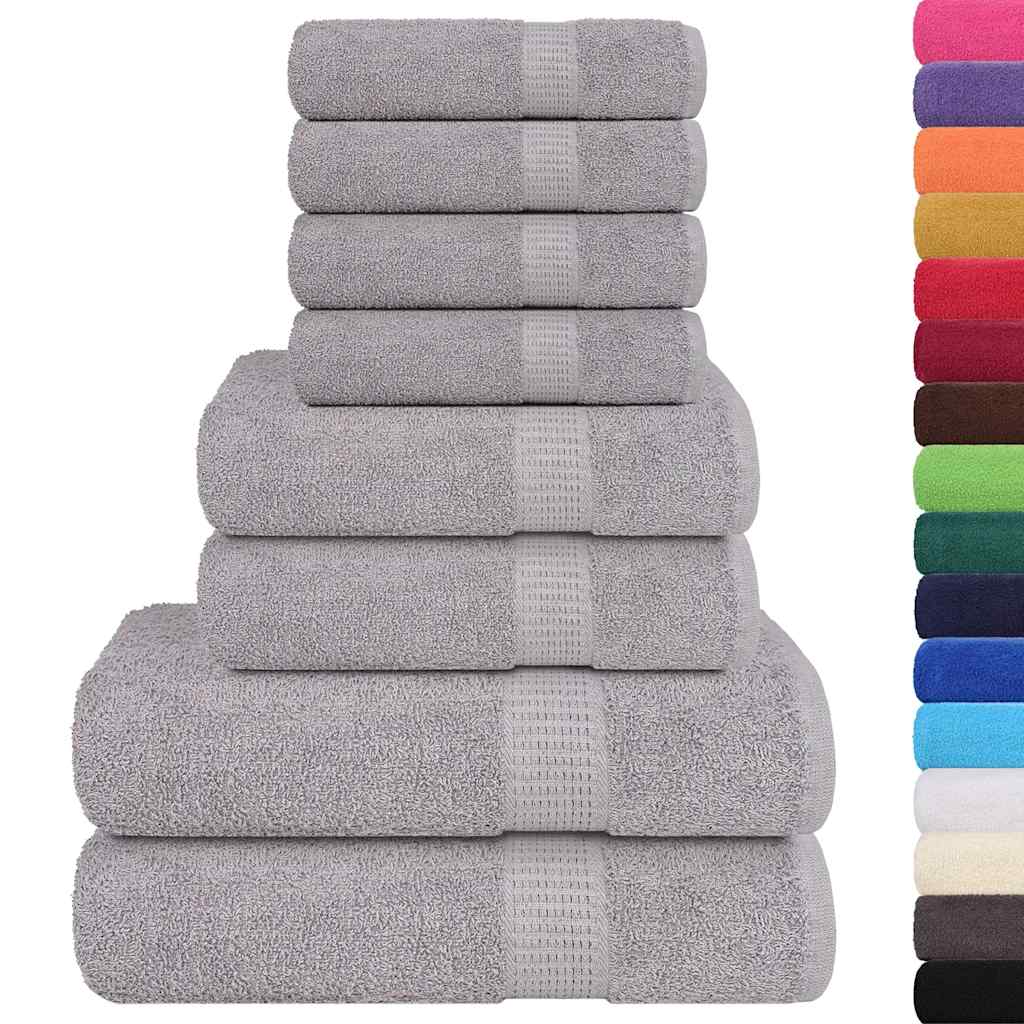 8 Piece Towel Set Grey 360 gsm 100% Cotton - Bend