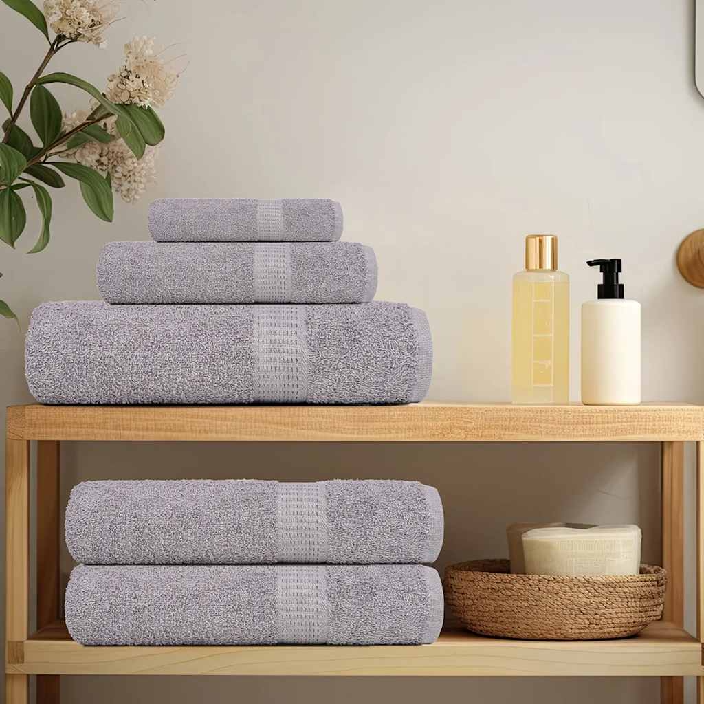 8 Piece Towel Set Grey 360 gsm 100% Cotton - Bend