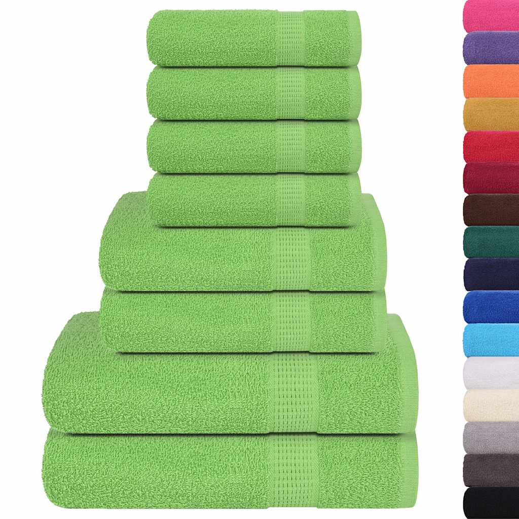 8 Piece Towel Set Green 360 gsm 100% Cotton - Bend