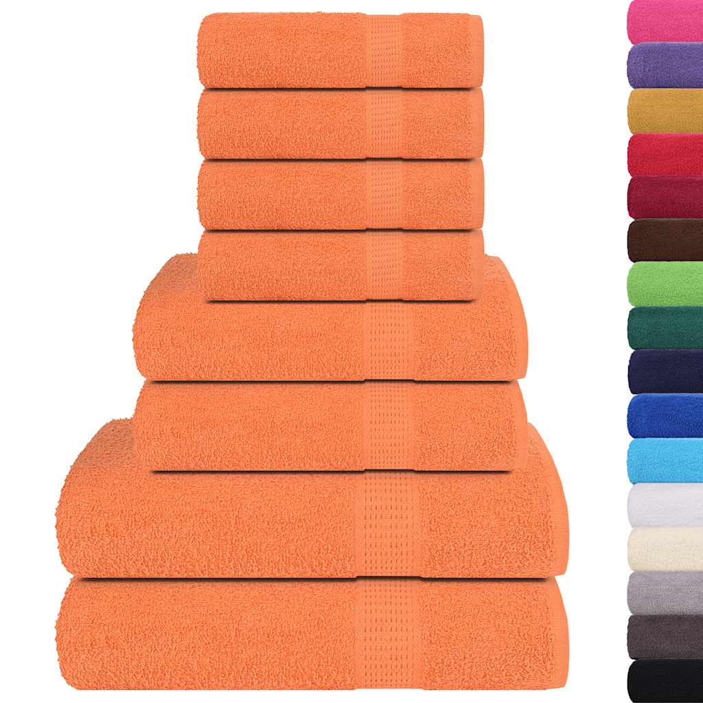 8 Piece Towel Set Orange 360 gsm 100% Cotton - Bend