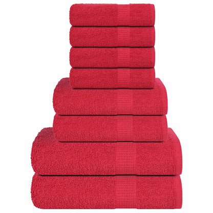 8 Piece Towel Set Red 360 gsm 100% Cotton - Bend