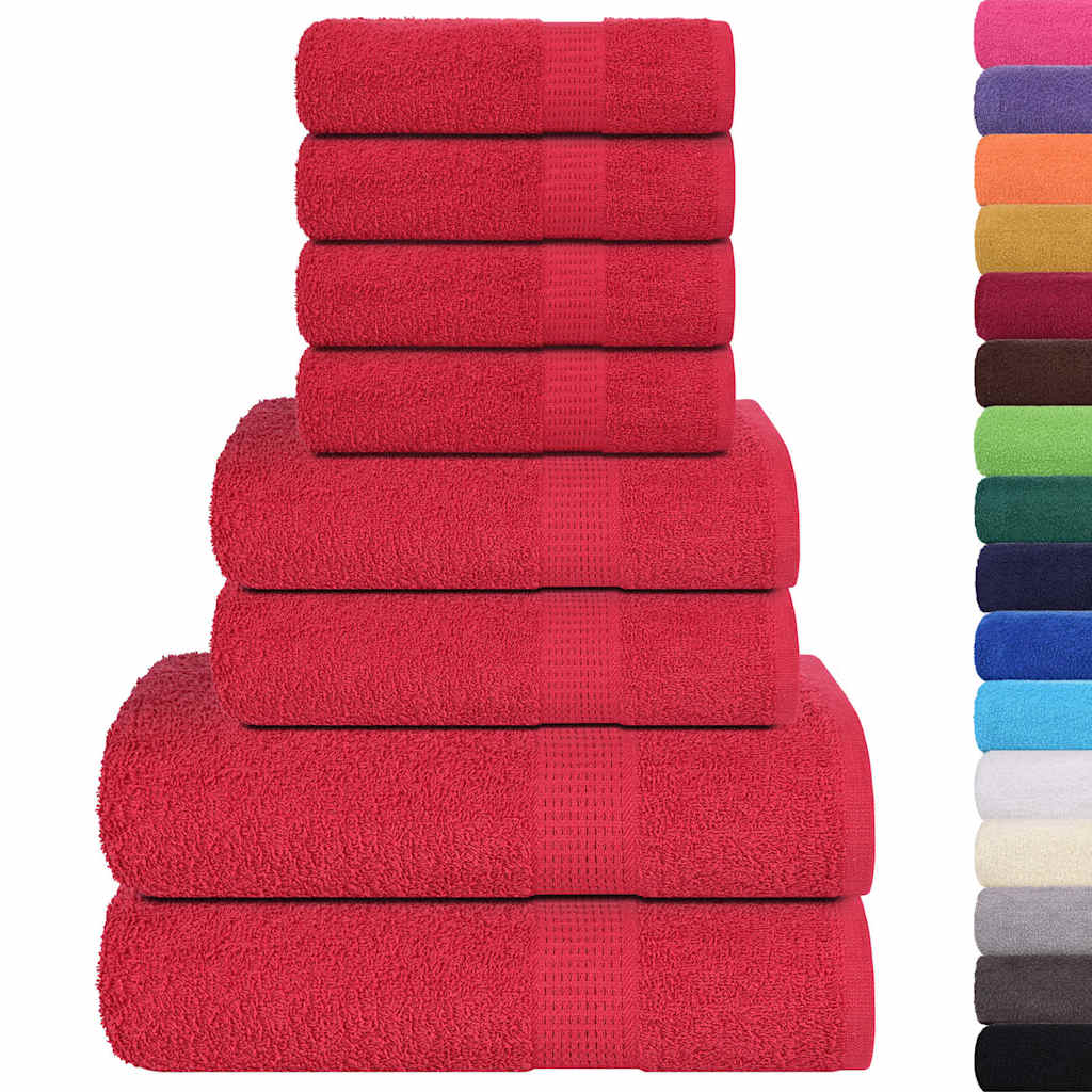 8 Piece Towel Set Red 360 gsm 100% Cotton - Bend