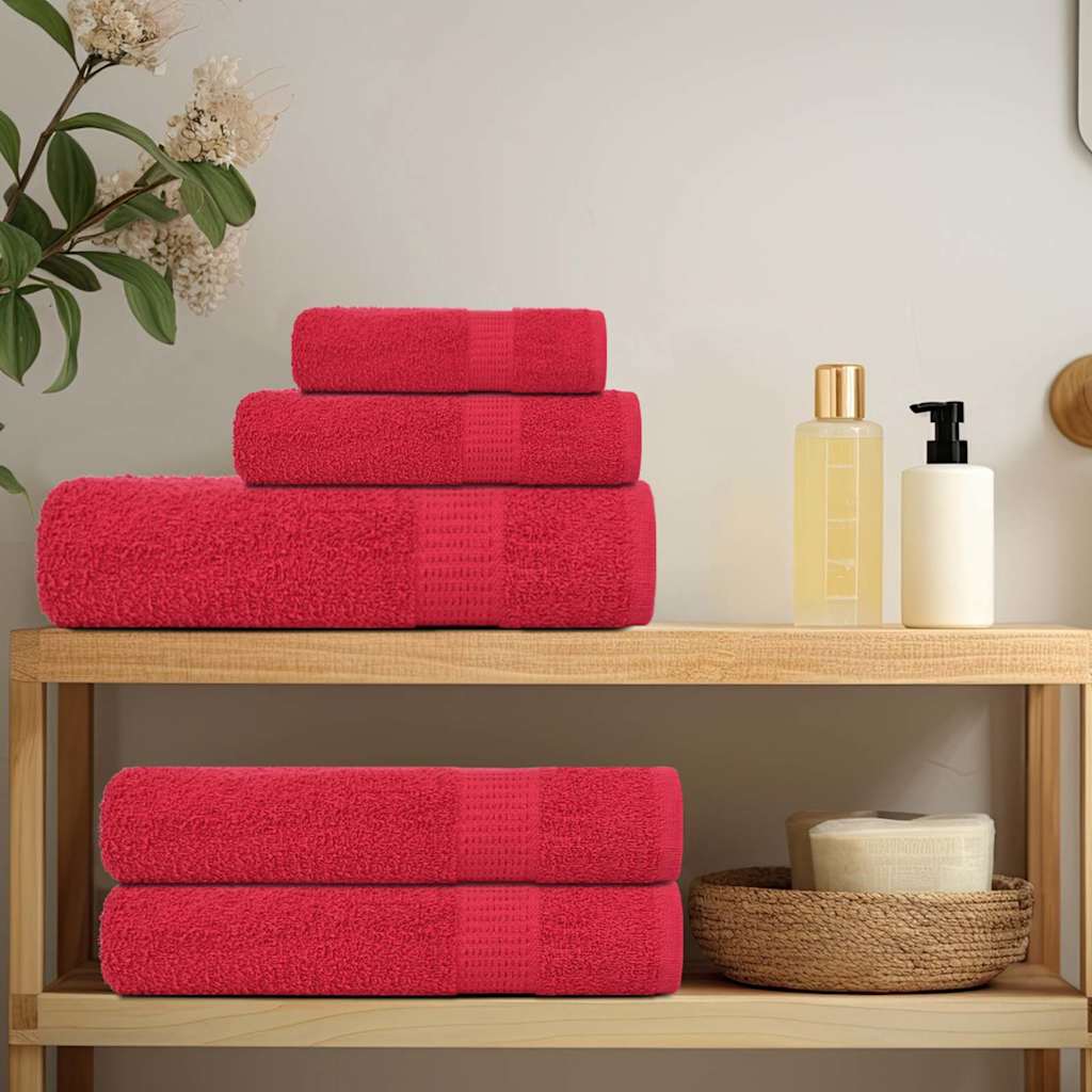 8 Piece Towel Set Red 360 gsm 100% Cotton - Bend