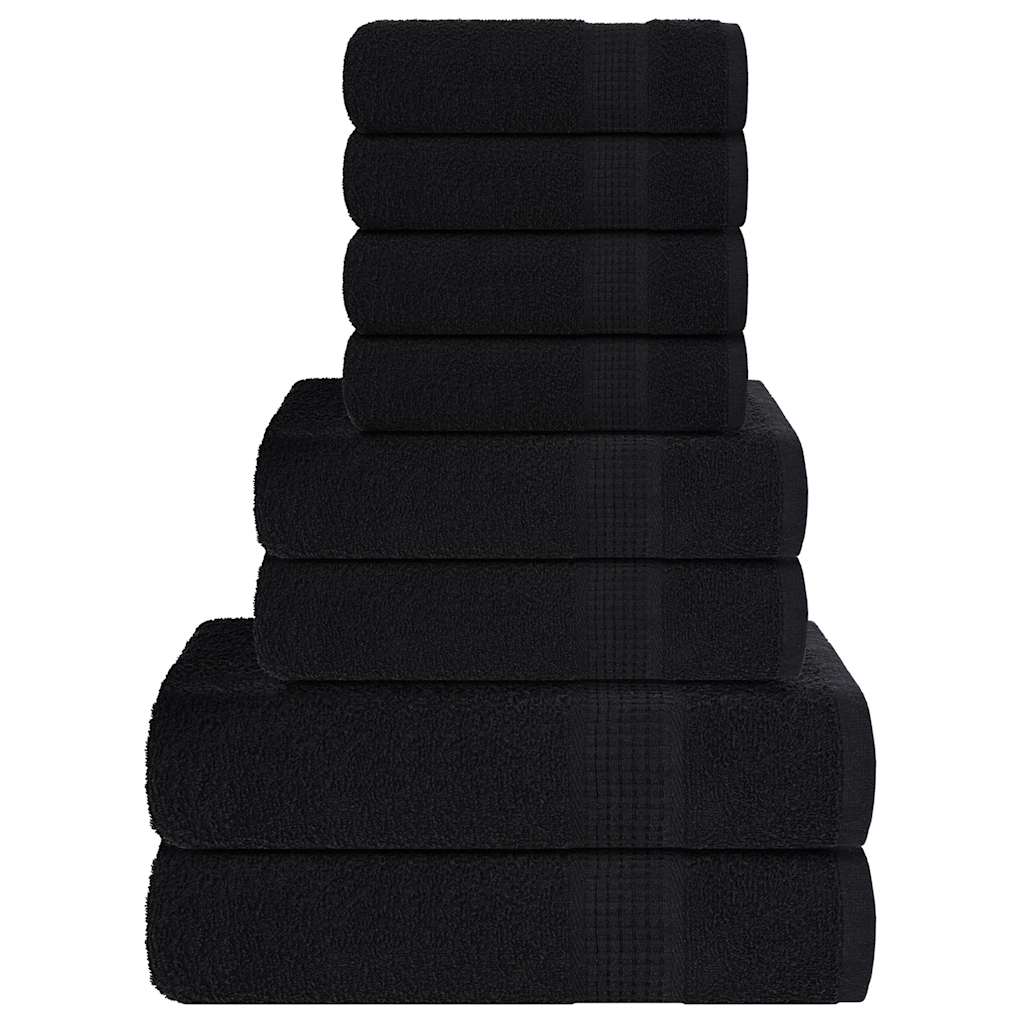 8 Piece Towel Set Black 360 gsm 100% Cotton - Bend