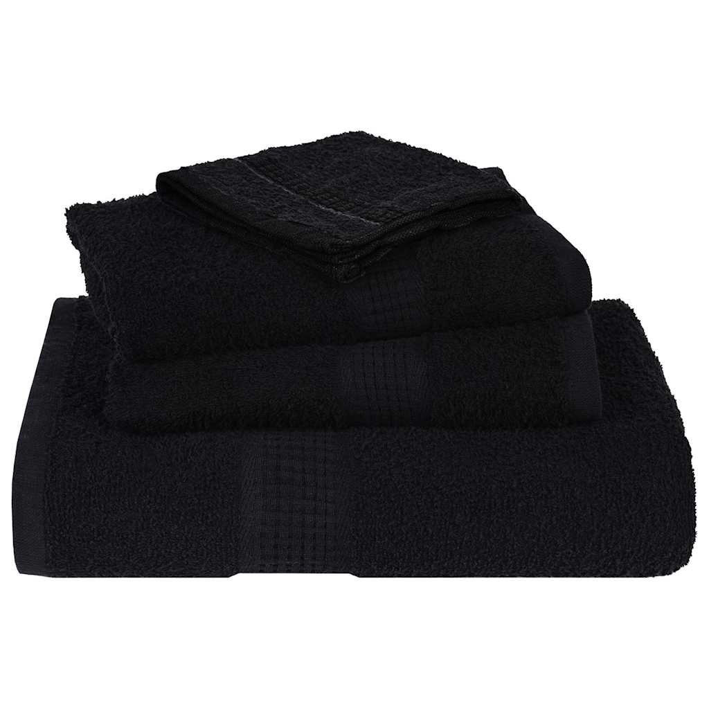 8 Piece Towel Set Black 360 gsm 100% Cotton - Bend