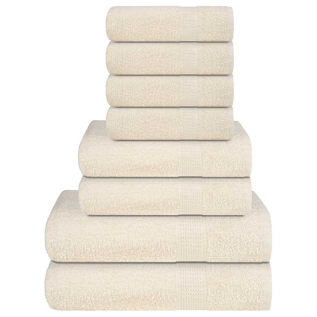 8 Piece Towel Set Cream 360 gsm 100% Cotton - Bend