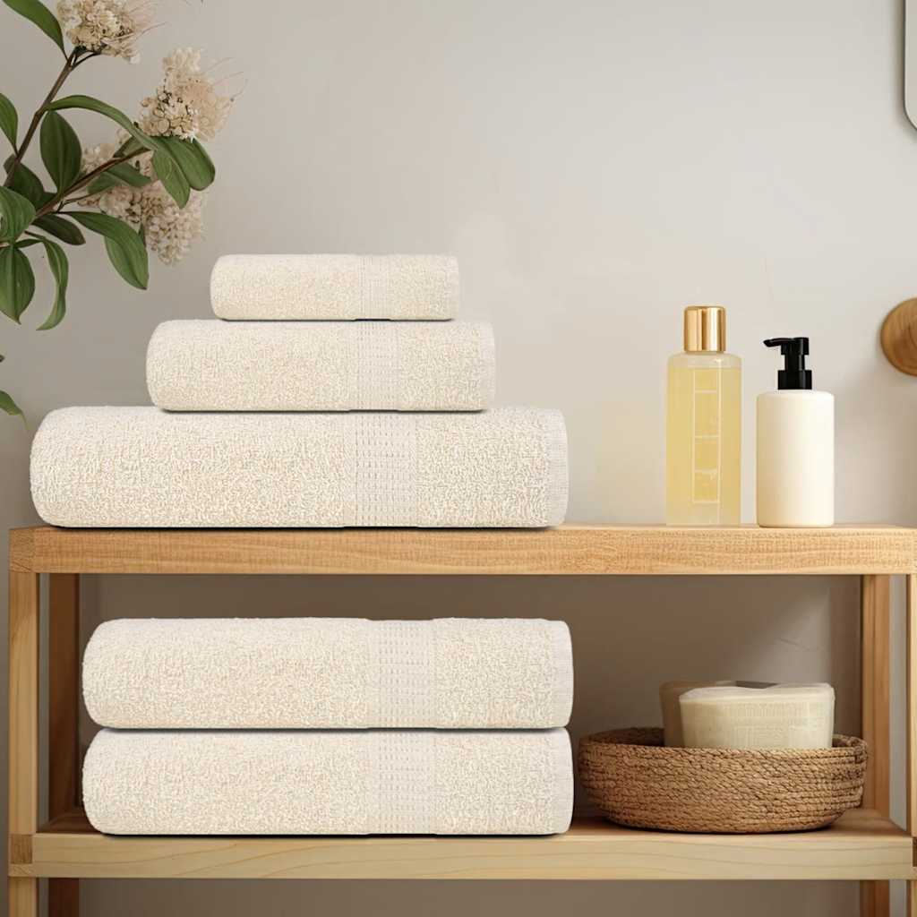 8 Piece Towel Set Cream 360 gsm 100% Cotton - Bend