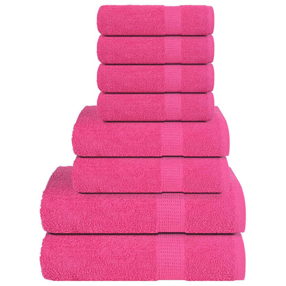 8 Piece Towel Set Pink 360 gsm 100% Cotton - Bend