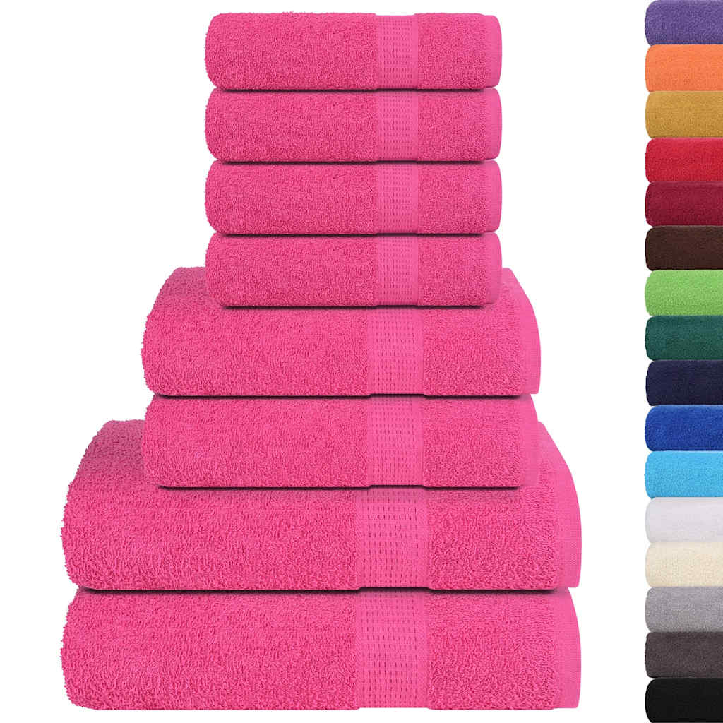 8 Piece Towel Set Pink 360 gsm 100% Cotton - Bend