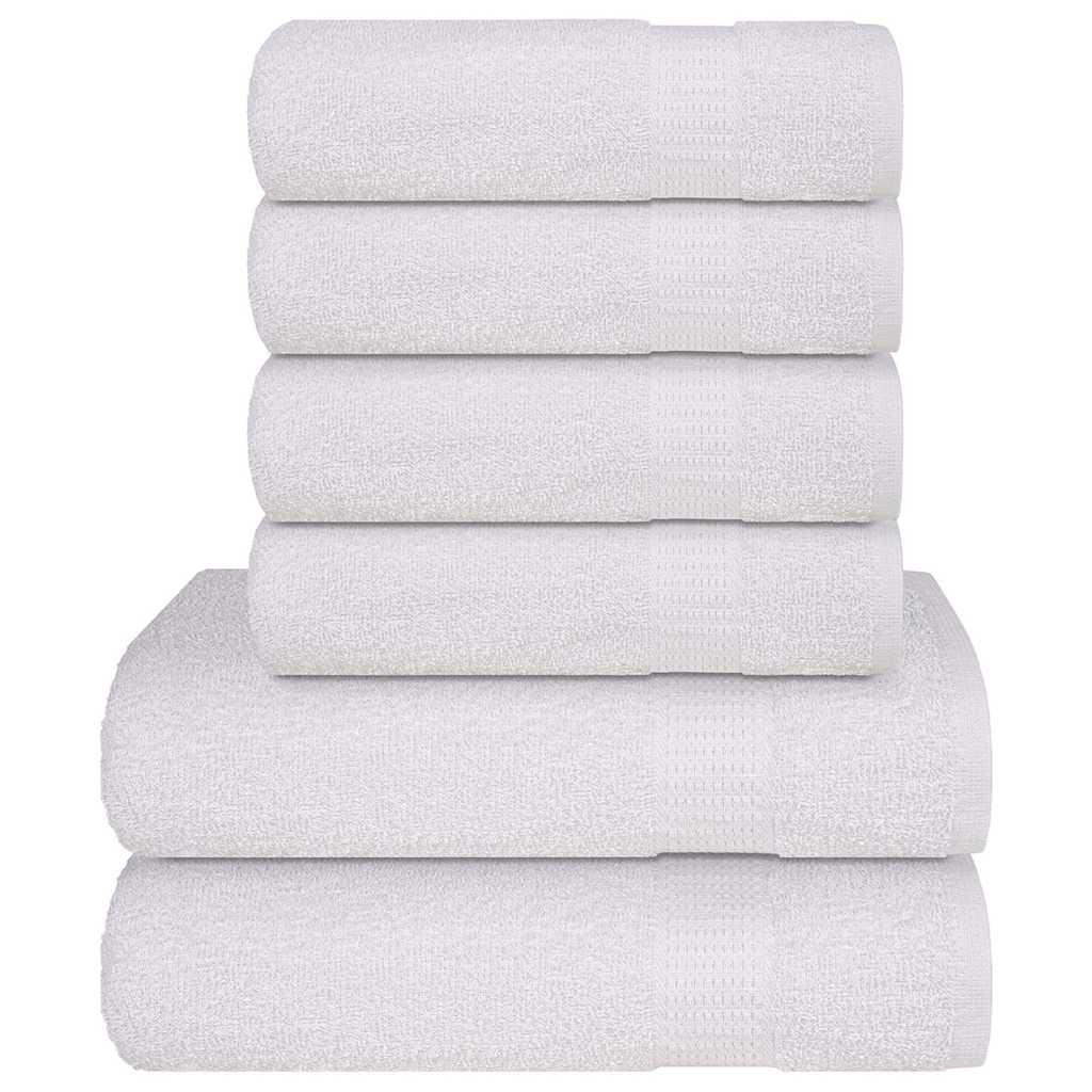 6 Piece Towel Set White 360 gsm 100% Cotton - Bend