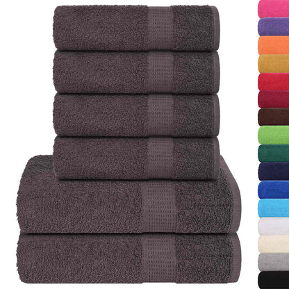 6 Piece Towel Set Anthracite 360 gsm 100% Cotton - Bend