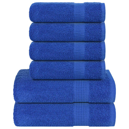 6 Piece Towel Set Blue 360 gsm 100% Cotton - Bend