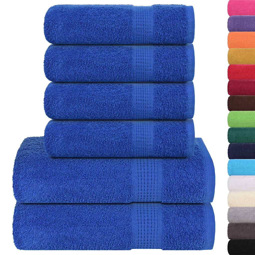 6 Piece Towel Set Blue 360 gsm 100% Cotton - Bend