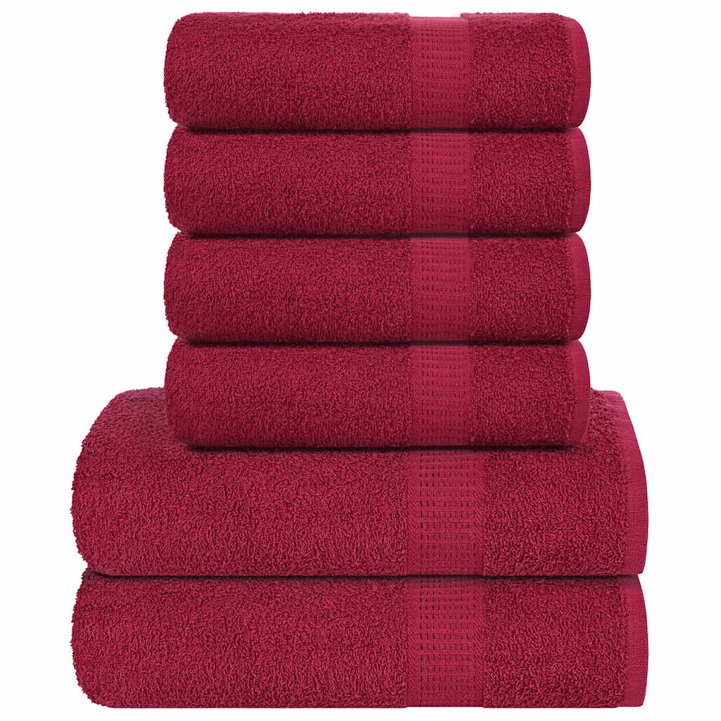 6 Piece Towel Set Bordeaux 360 gsm 100% Cotton - Bend