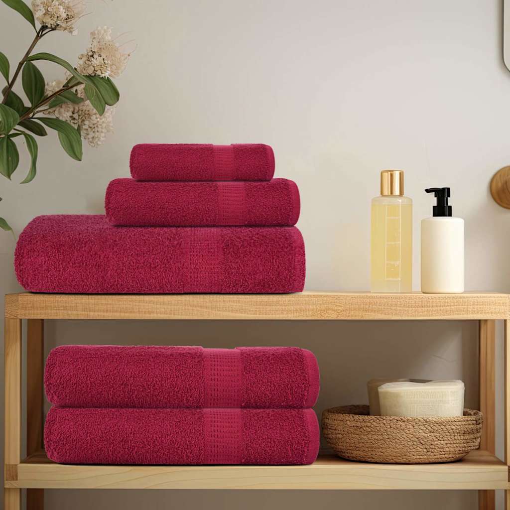 6 Piece Towel Set Bordeaux 360 gsm 100% Cotton - Bend