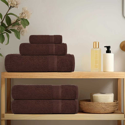 6 Piece Towel Set Brown 360 gsm 100% Cotton - Bend