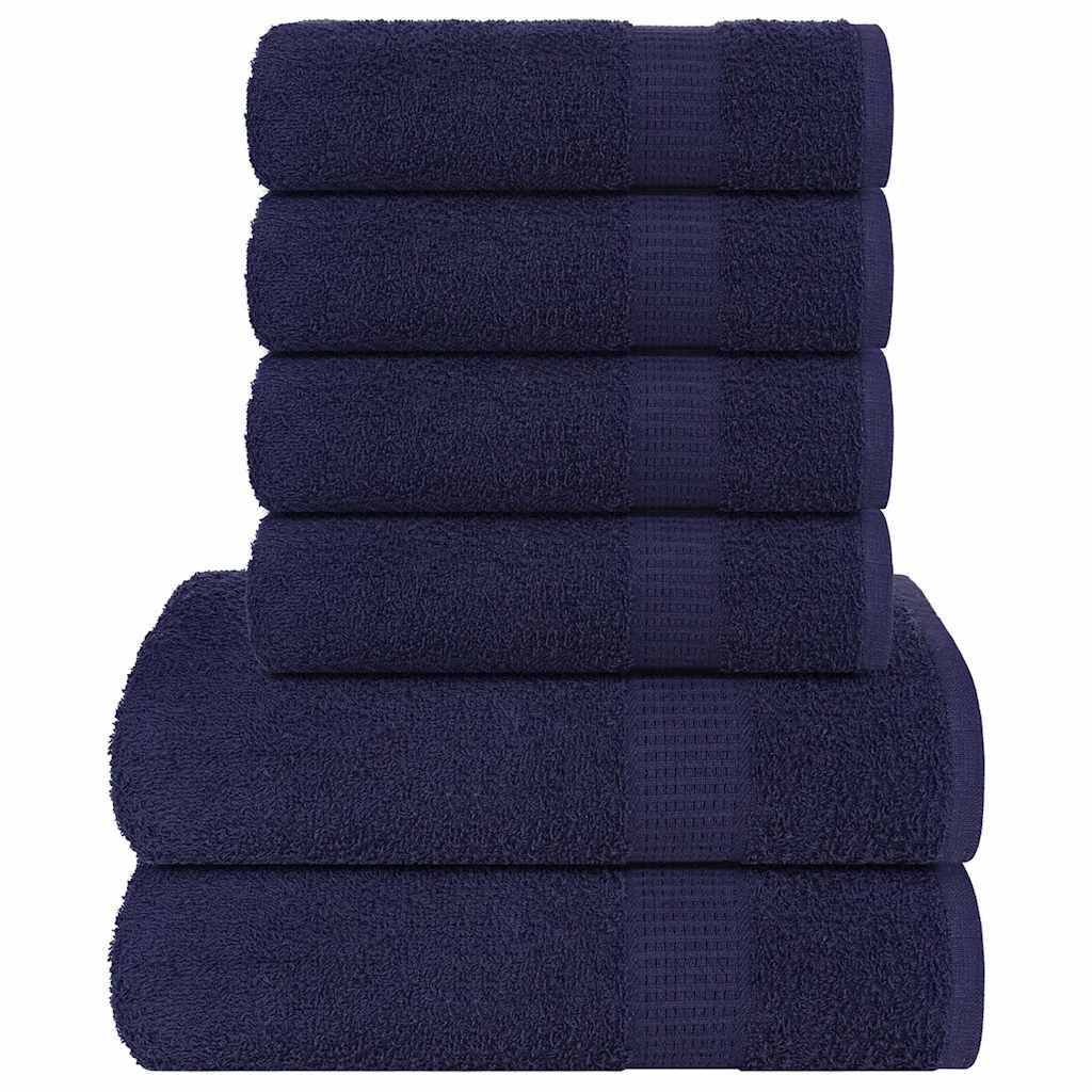 6 Piece Towel Set Navy Blue 360 gsm 100% Cotton - Bend