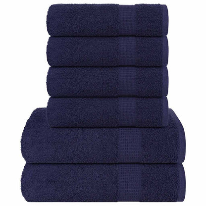 6 Piece Towel Set Navy Blue 360 gsm 100% Cotton - Bend