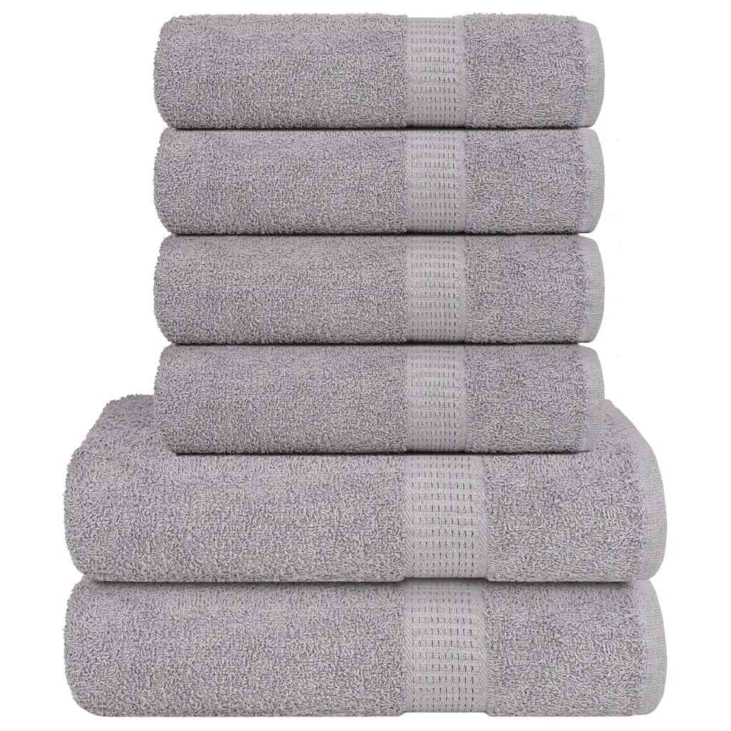 6 Piece Towel Set Grey 360 gsm 100% Cotton - Bend