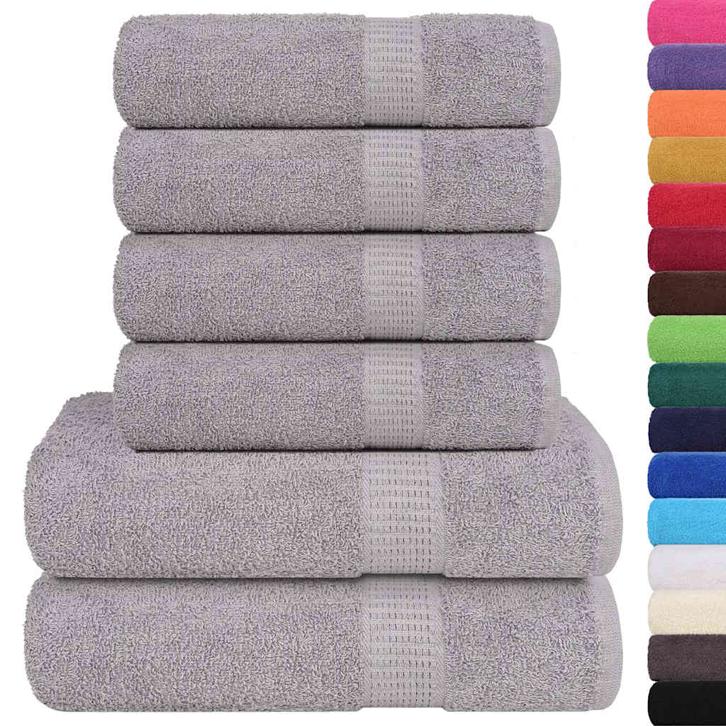 6 Piece Towel Set Grey 360 gsm 100% Cotton - Bend