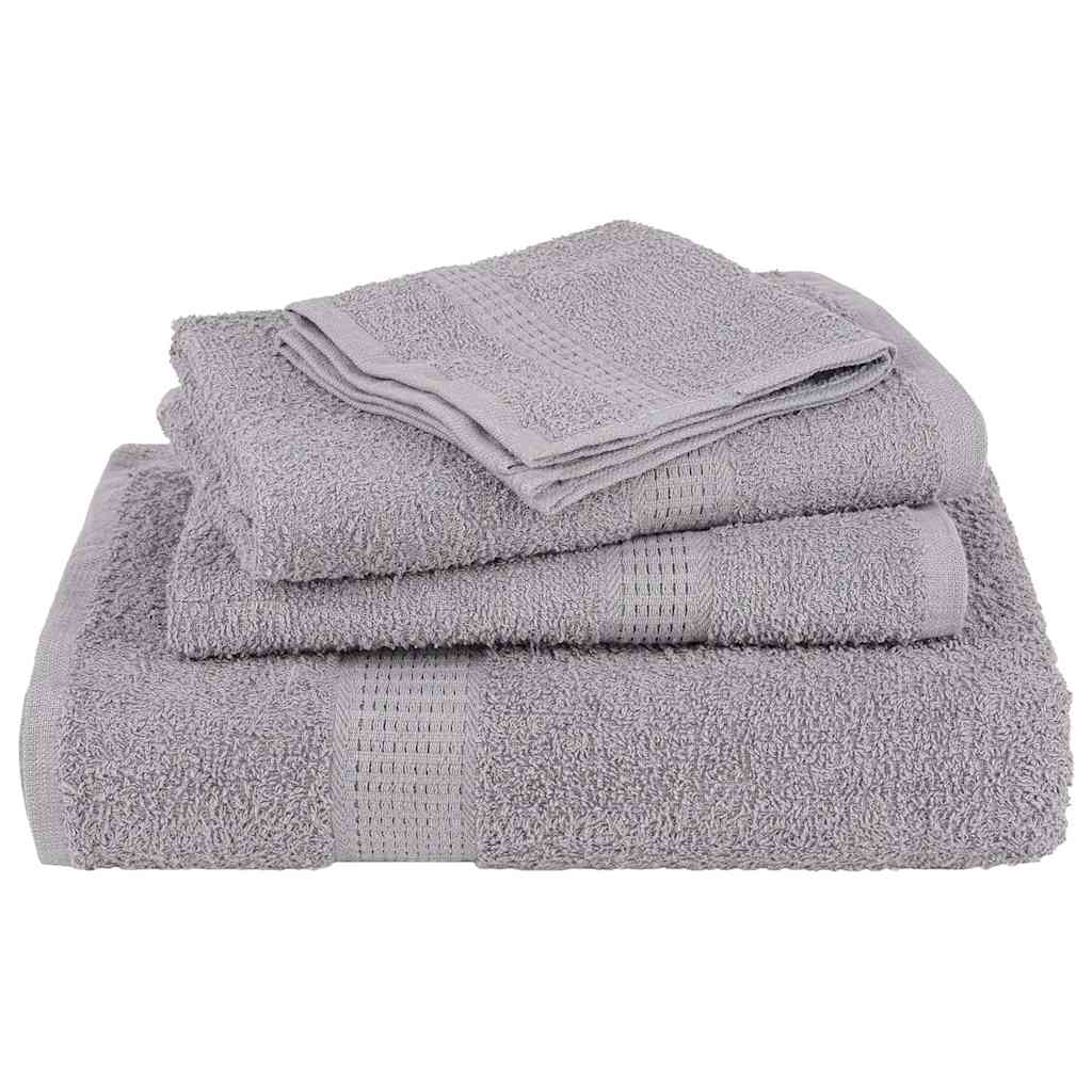 6 Piece Towel Set Grey 360 gsm 100% Cotton - Bend