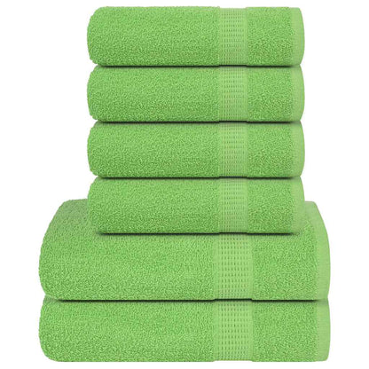 6 Piece Towel Set Green 360 gsm 100% Cotton - Bend