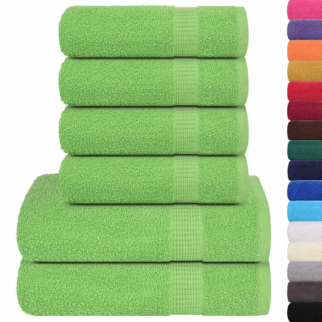 6 Piece Towel Set Green 360 gsm 100% Cotton - Bend