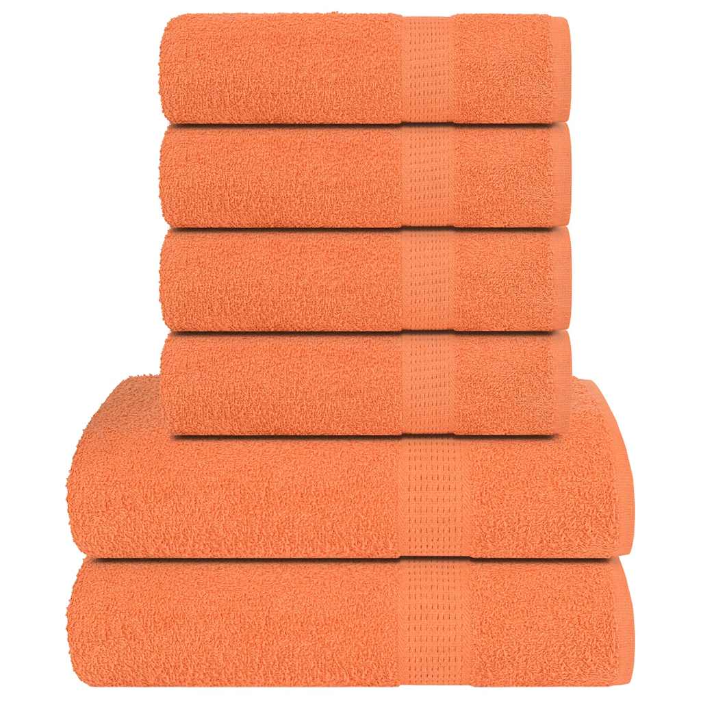 6 Piece Towel Set Orange 360 gsm 100% Cotton - Bend