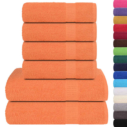 6 Piece Towel Set Orange 360 gsm 100% Cotton - Bend