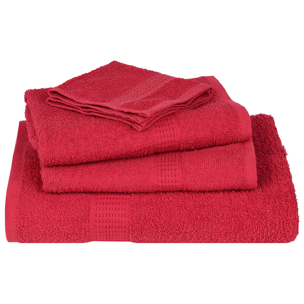 6 Piece Towel Set Red 360 gsm 100% Cotton - Bend