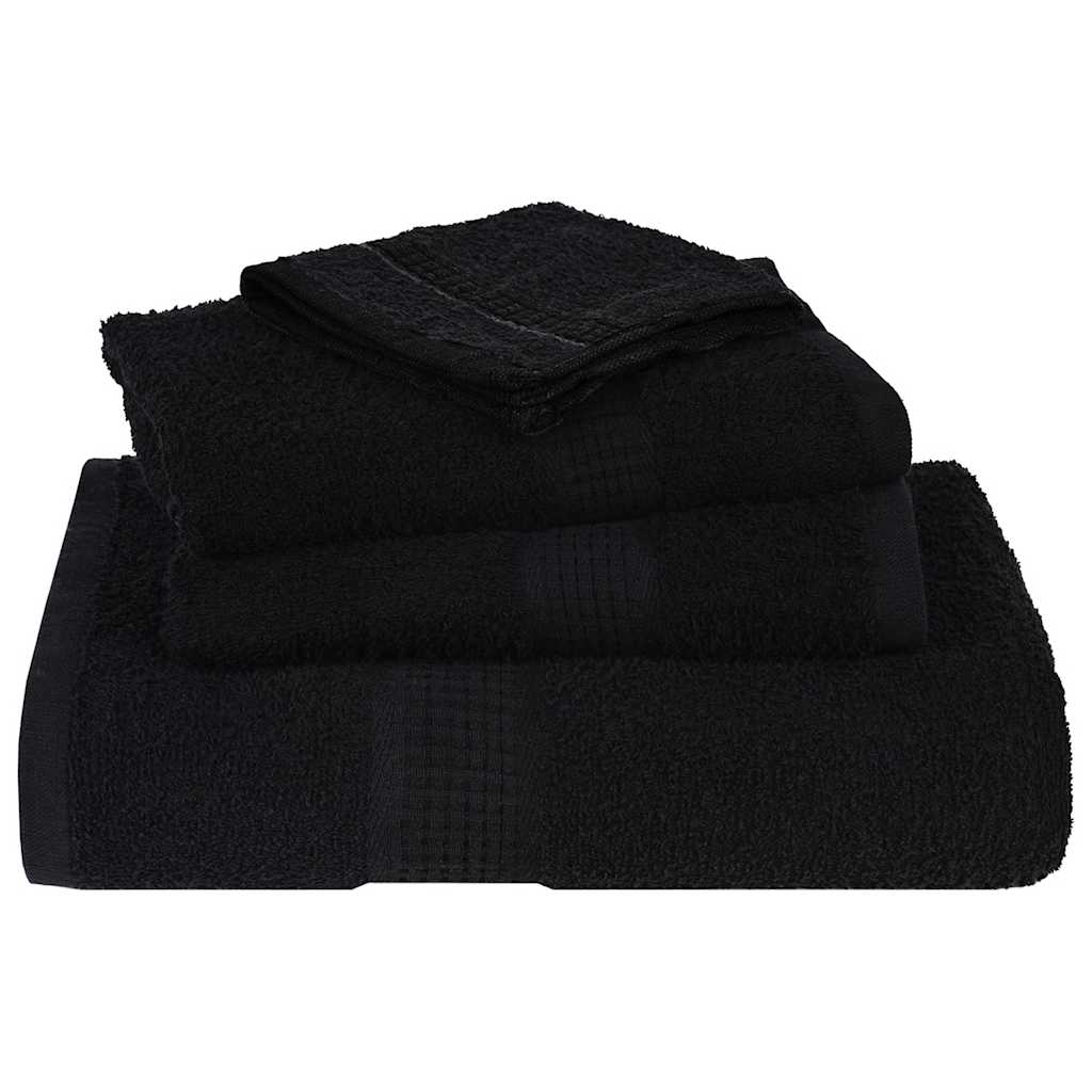 6 Piece Towel Set Black 360 gsm 100% Cotton - Bend