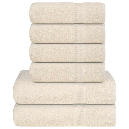 6 Piece Towel Set Cream 360 gsm 100% Cotton - Bend