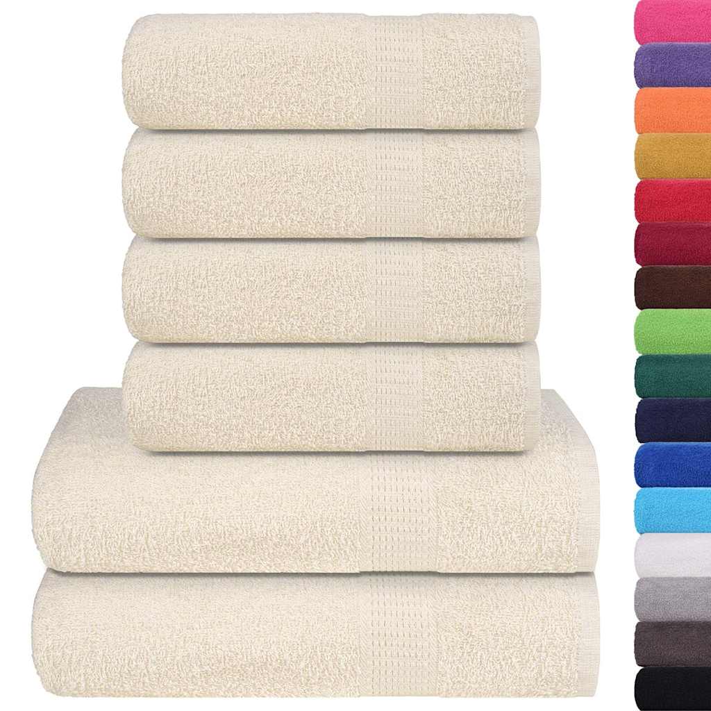 6 Piece Towel Set Cream 360 gsm 100% Cotton - Bend